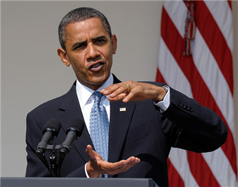 President Barack Obama makes a statement on the capping of the BP well in the Gulf, Friday, July 16, 2010, in the Rose Garden at the White House. AP